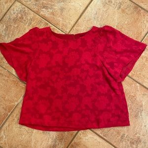 LOFT Flutter sleeve red top - Size SP